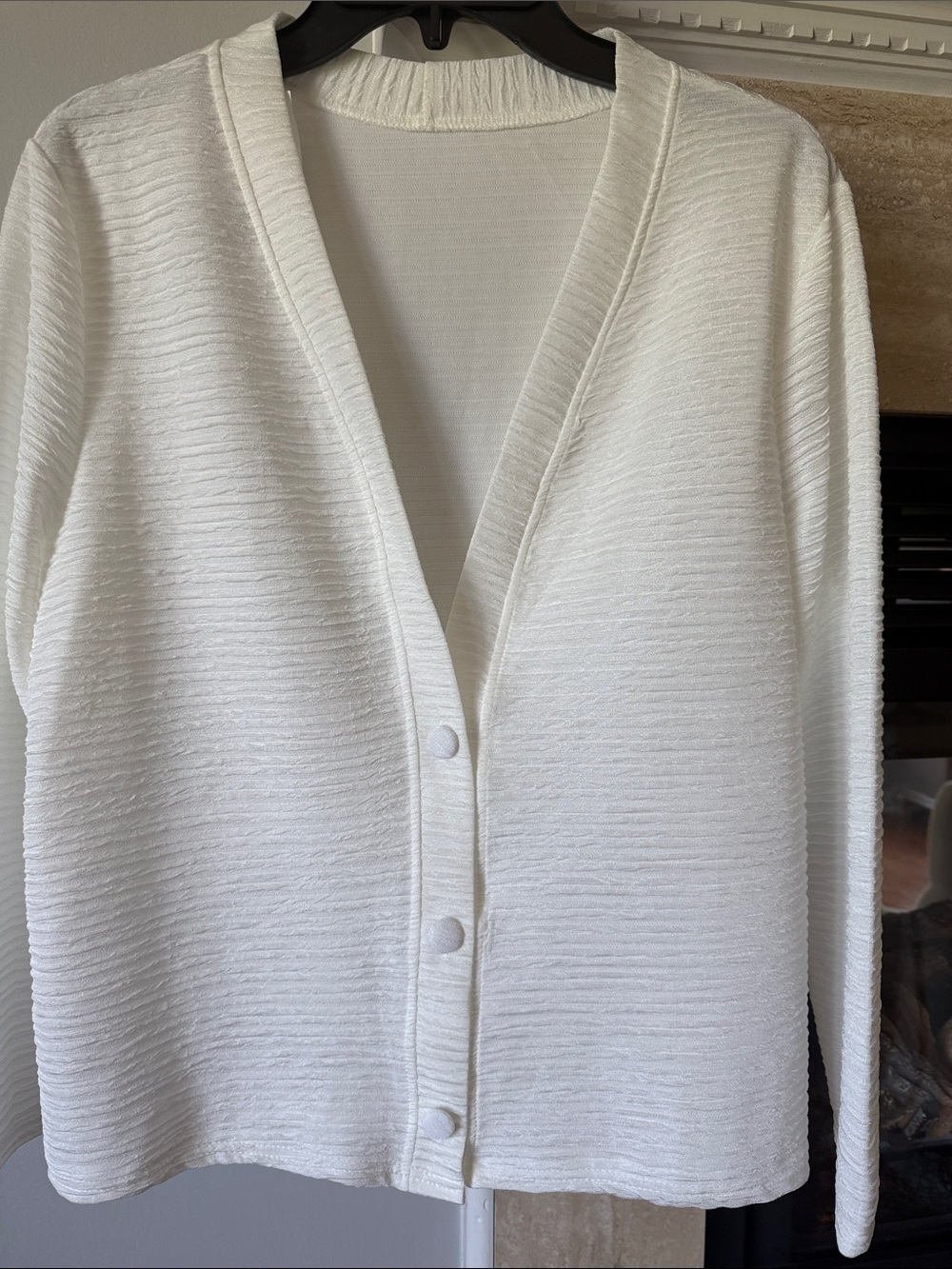 White V-Neck Button Front Women's Top NWOT